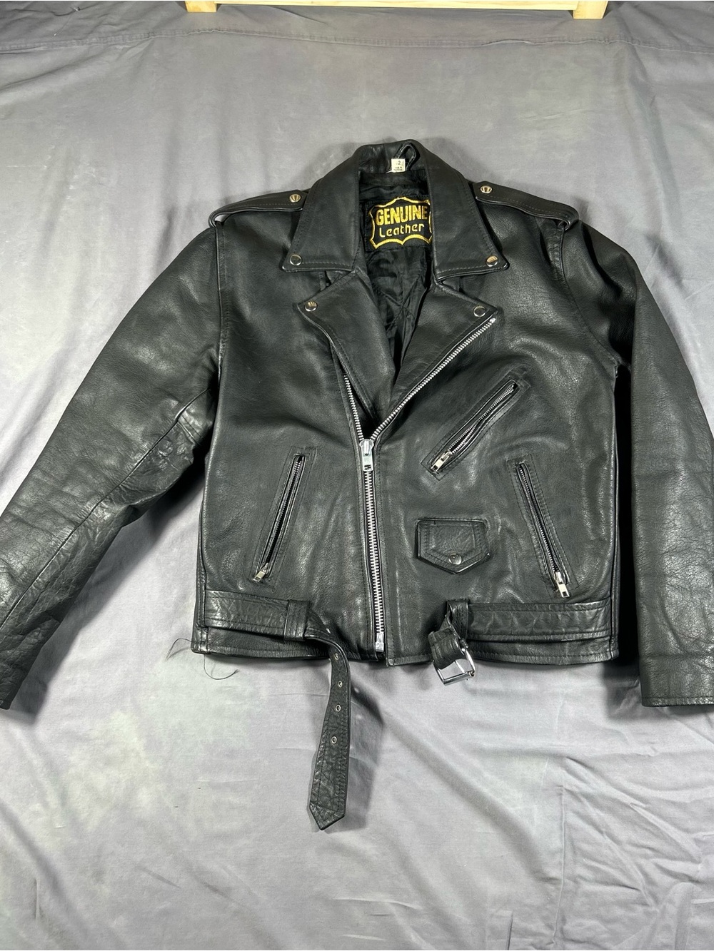 Genuine Leather Black Men's Biker Jacket